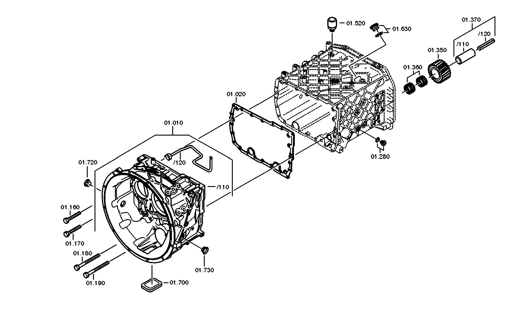 drawing for OE.A.F-GRAEF & STIFT 81.30101-0169 - CLUTCH HOUSING (figure 2)