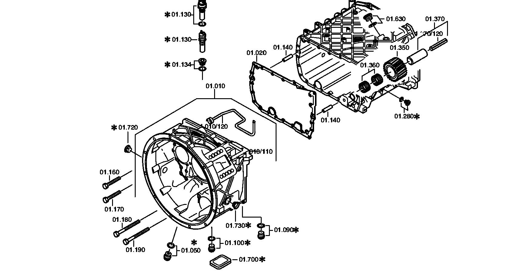 drawing for Hyundai Construction Equipment QZ1316201142 - CLUTCH HOUSING (figure 3)