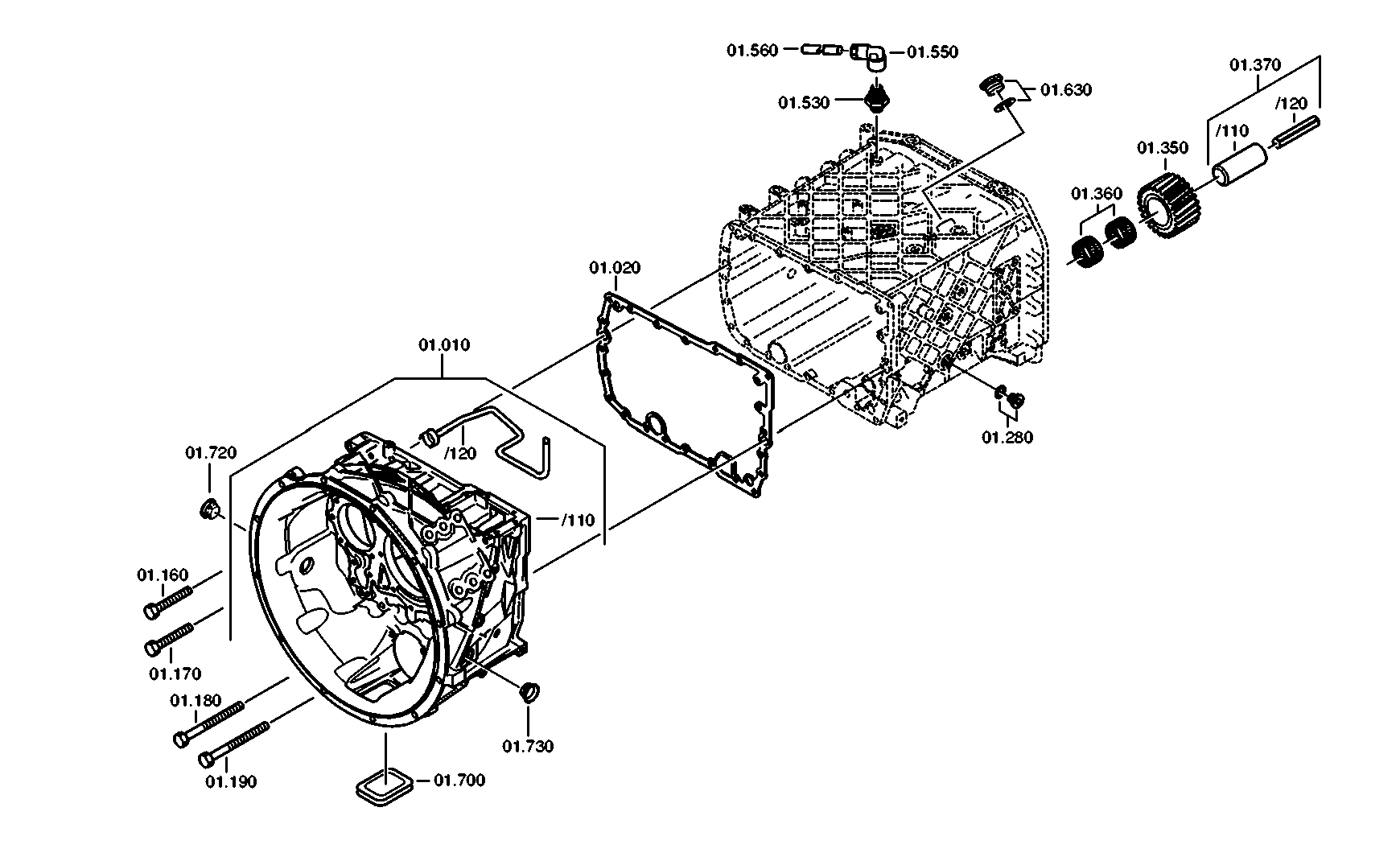drawing for Hyundai Construction Equipment QZ1316201142 - CLUTCH HOUSING (figure 4)