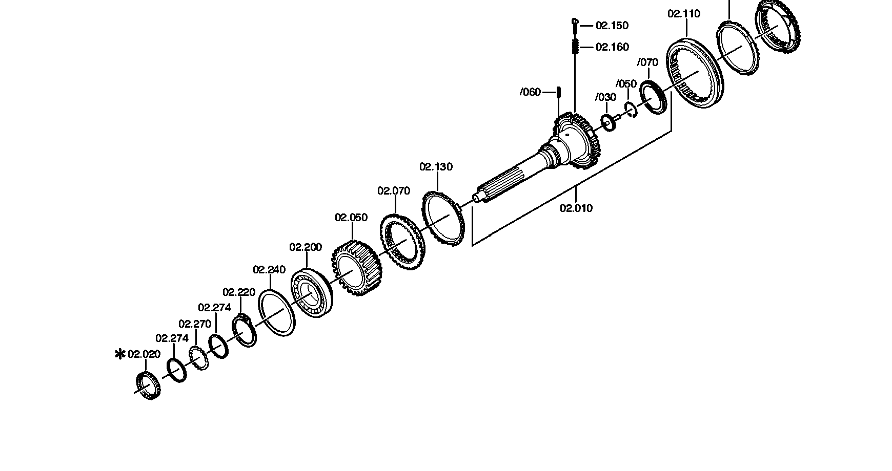 drawing for OE.A.F-GRAEF & STIFT 85.32205-0001 - INPUT SHAFT (figure 1)