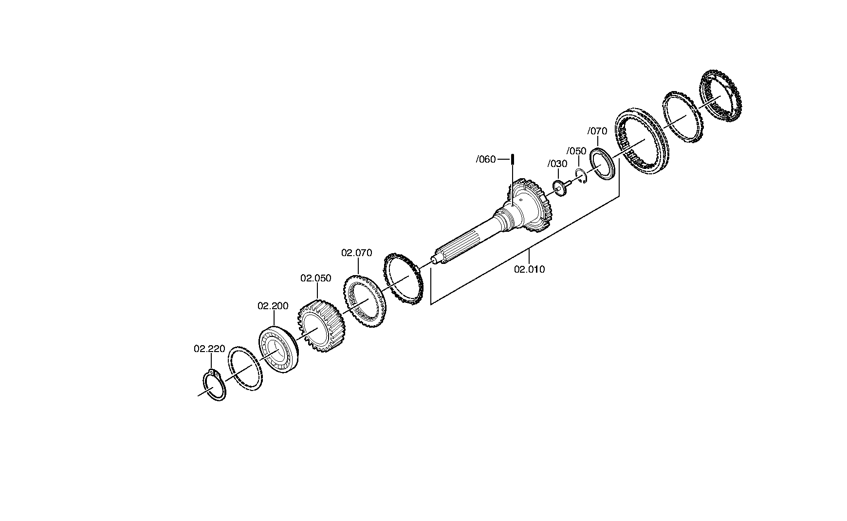 drawing for OE.A.F-GRAEF & STIFT 85.32205-0001 - INPUT SHAFT (figure 5)