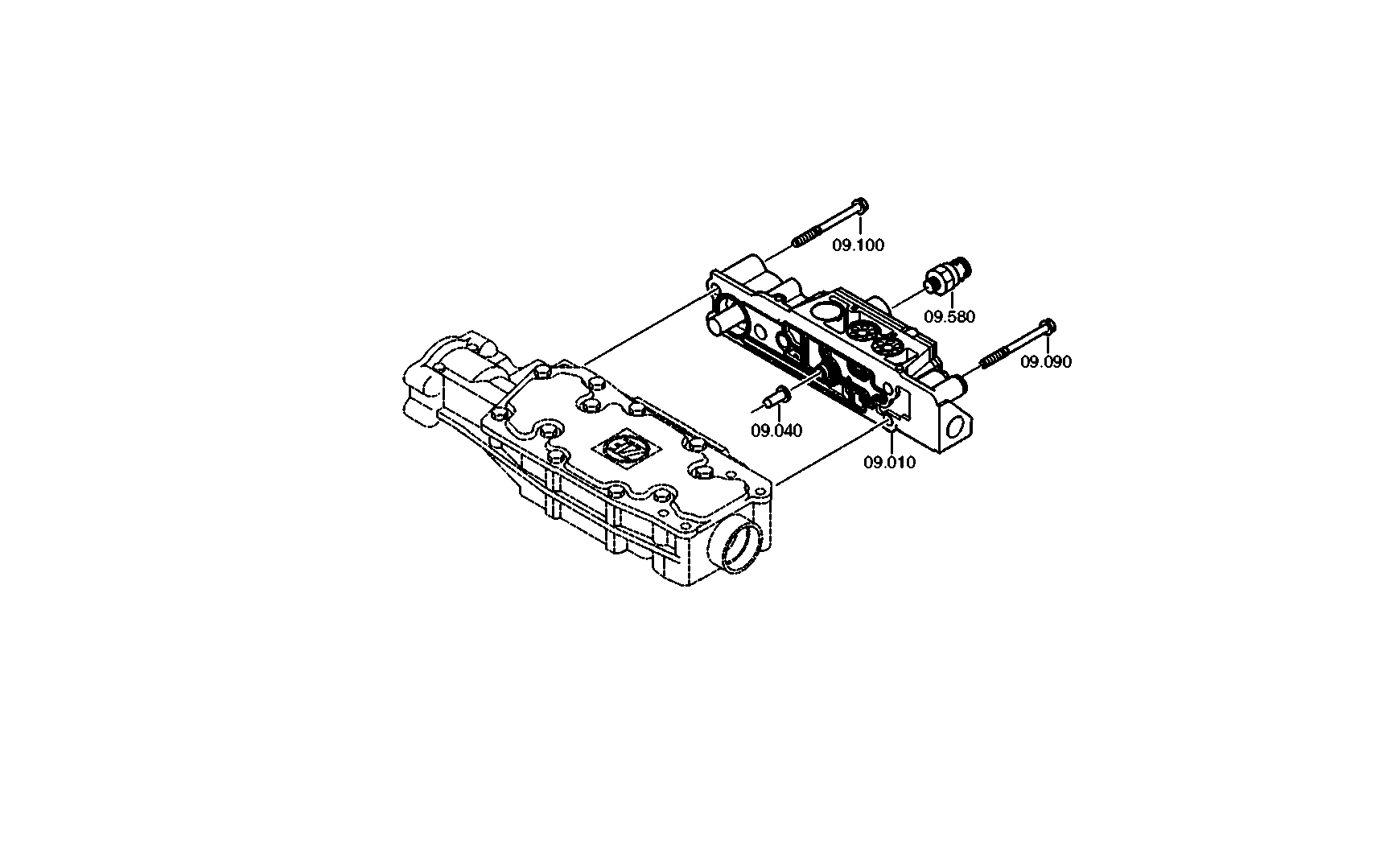 drawing for Hyundai Construction Equipment QZ0501216081 - VALVE BLOCK (figure 1)