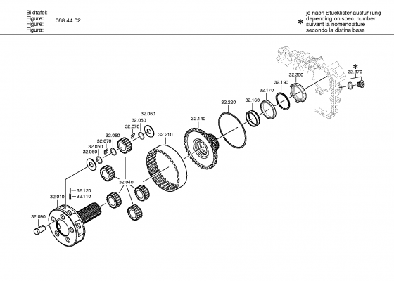 Technical drawing of IVECO 5001831856 PLANET CARRIER with dimensions and layout (figure 2)