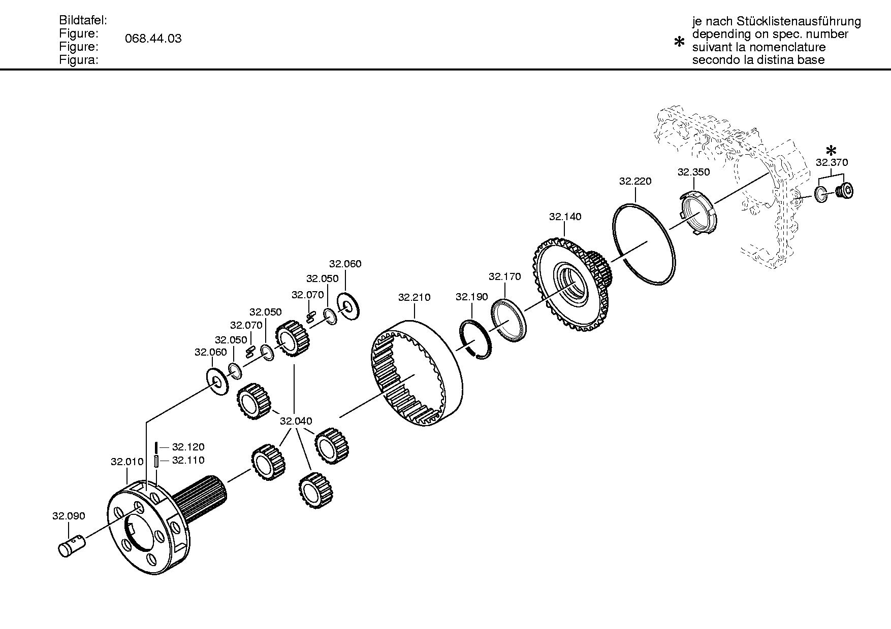 drawing for DAF 1227031 - PLANET CARRIER (figure 2)