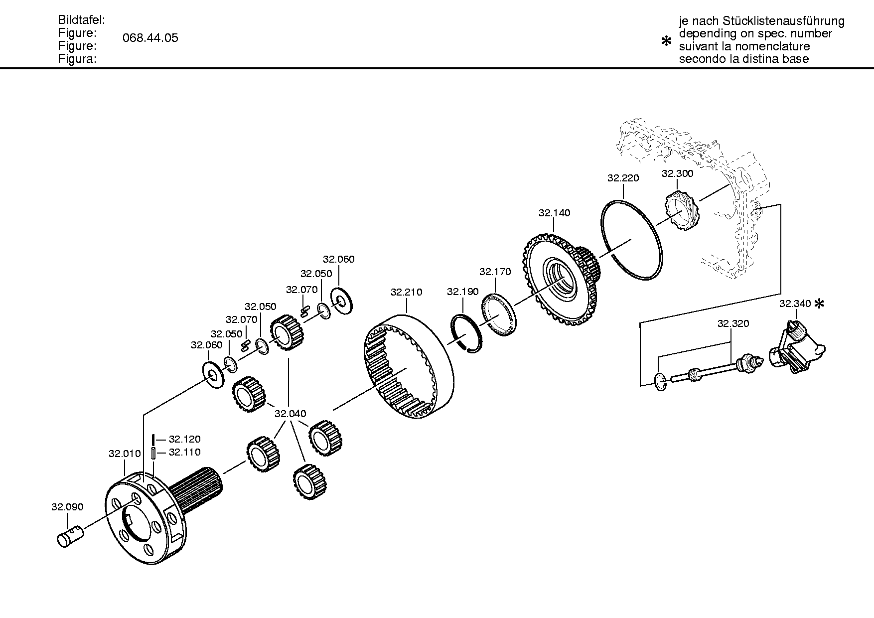 drawing for DAF 1227031 - PLANET CARRIER (figure 3)
