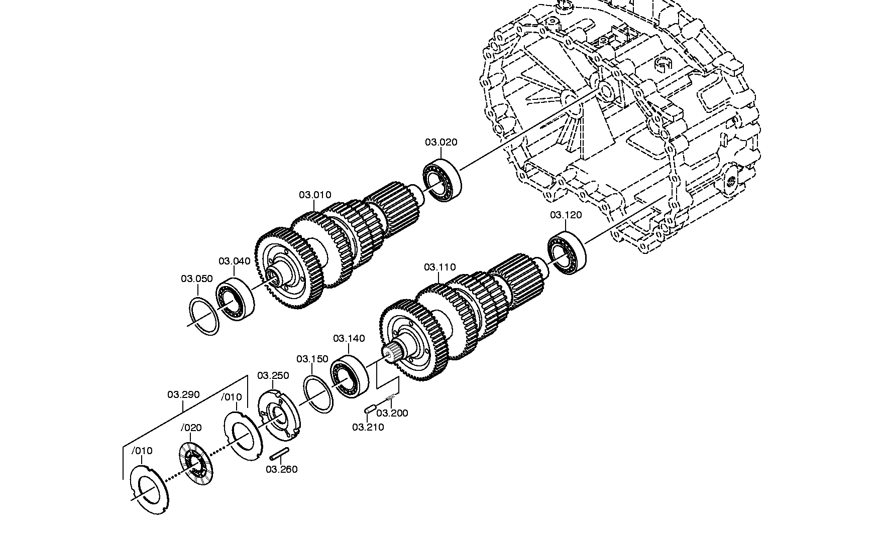drawing for IVECO 42532848 - LAYSHAFT (figure 1)