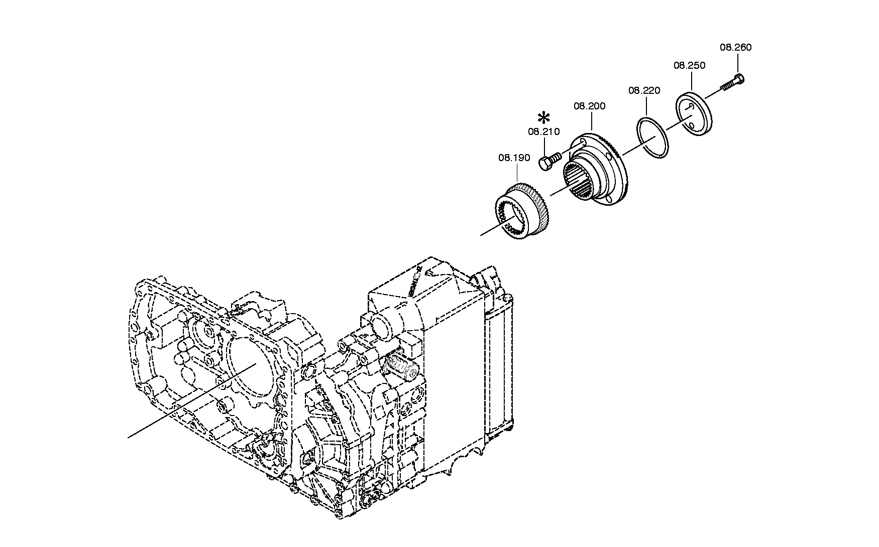drawing for IVECO 42568763 - OUTPUT FLANGE (figure 1)