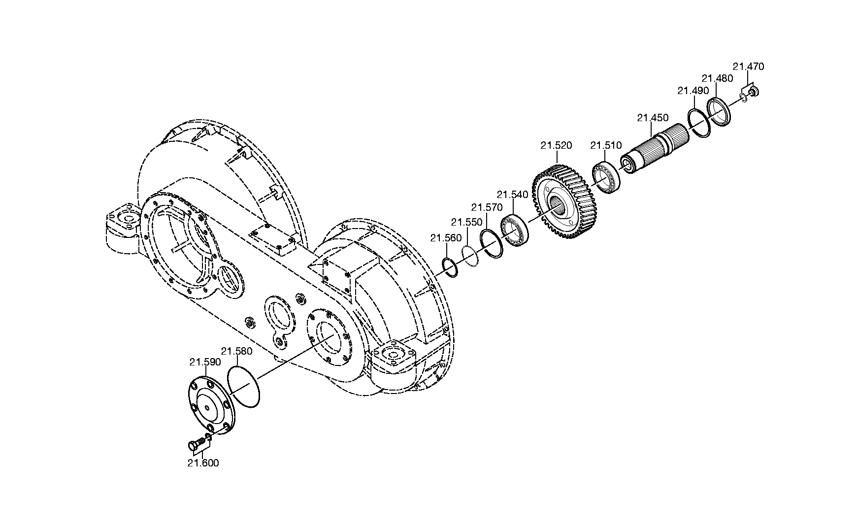 drawing for DAF 614943 - TAPERED ROLLER BEARING (figure 1)