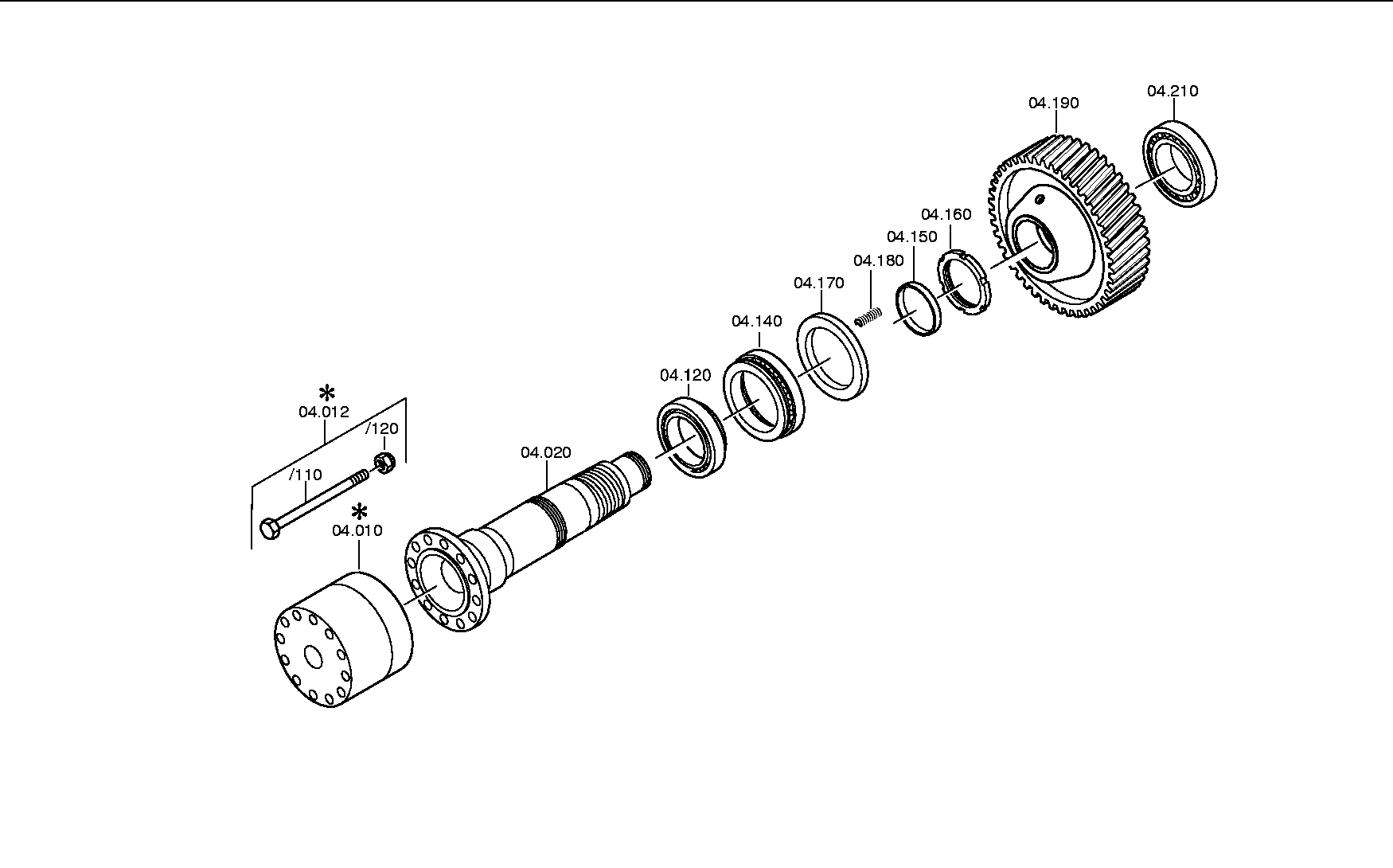 drawing for AGCO F291.101.080.770 - SLOTTED NUT (figure 1)