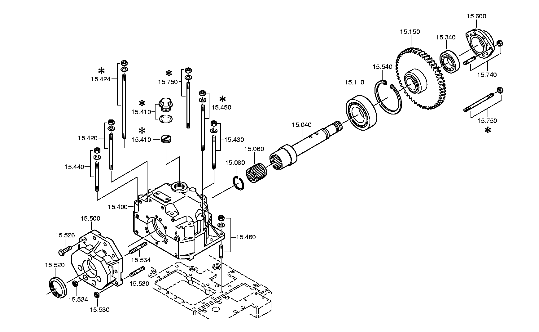 drawing for JOHN DEERE L153003 - CIRCLIP (figure 2)