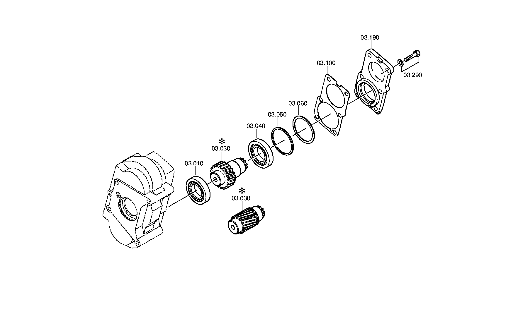 drawing for DAF 1641373 - OUTPUT SHAFT (figure 1)