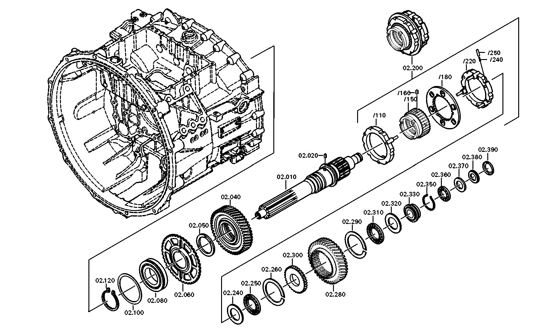 drawing for DAIMLER AG A0002602224 - COUNTERSHAFT (figure 2)