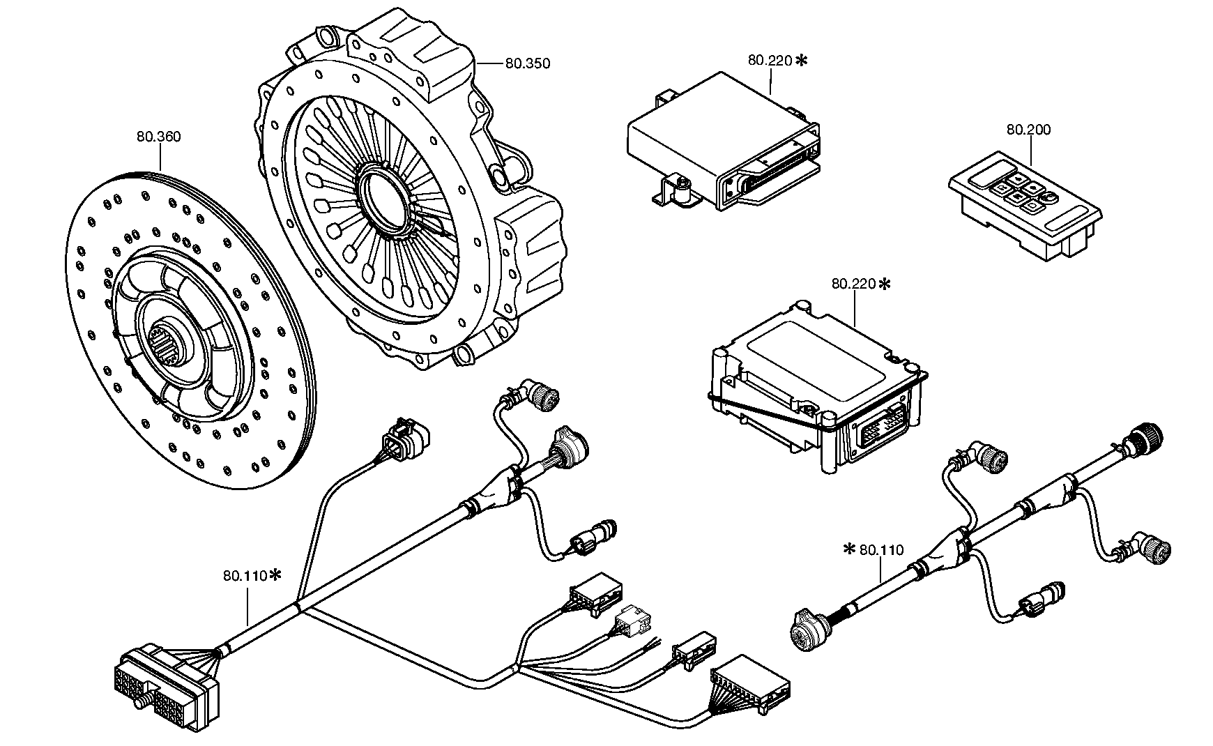 drawing for PREVOST CAR INC. 066636 - CABLE ASTRONIC (figure 1)