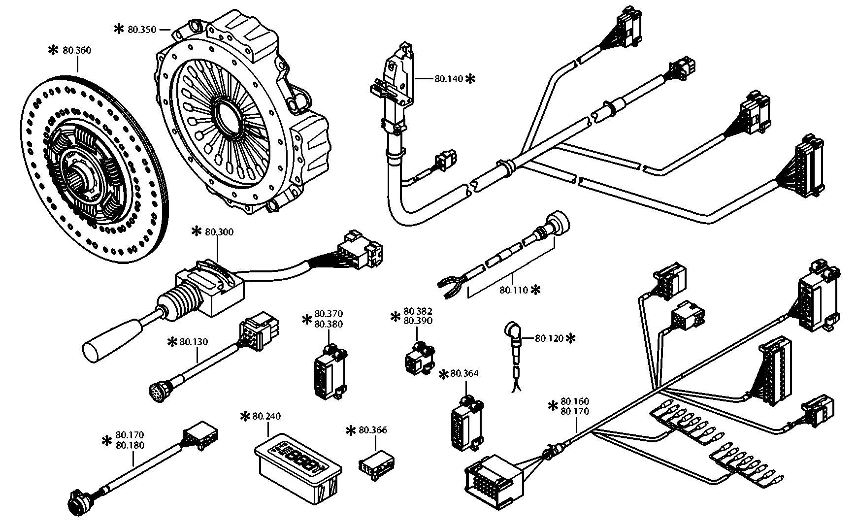 drawing for PREVOST CAR INC. 066636 - CABLE ASTRONIC (figure 2)