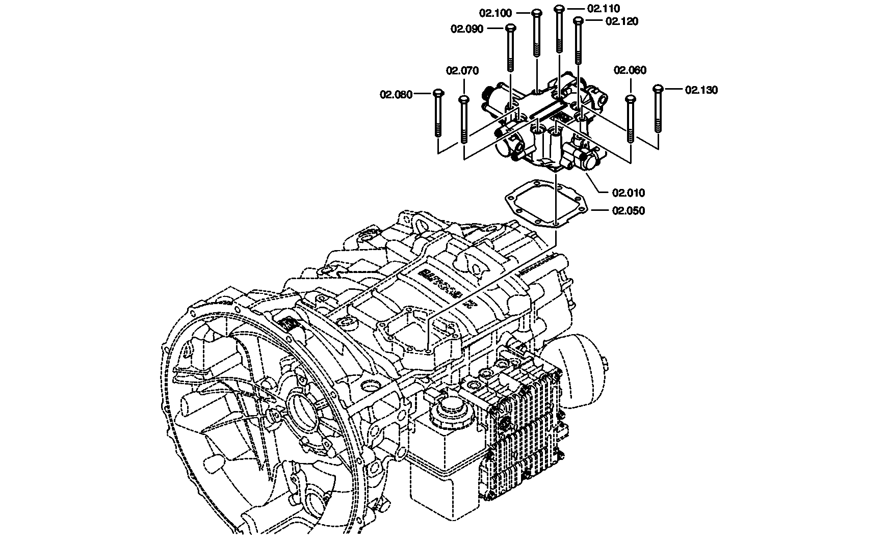 drawing for DAF 1780803 - TRANSMISSION ACTUATOR (figure 1)
