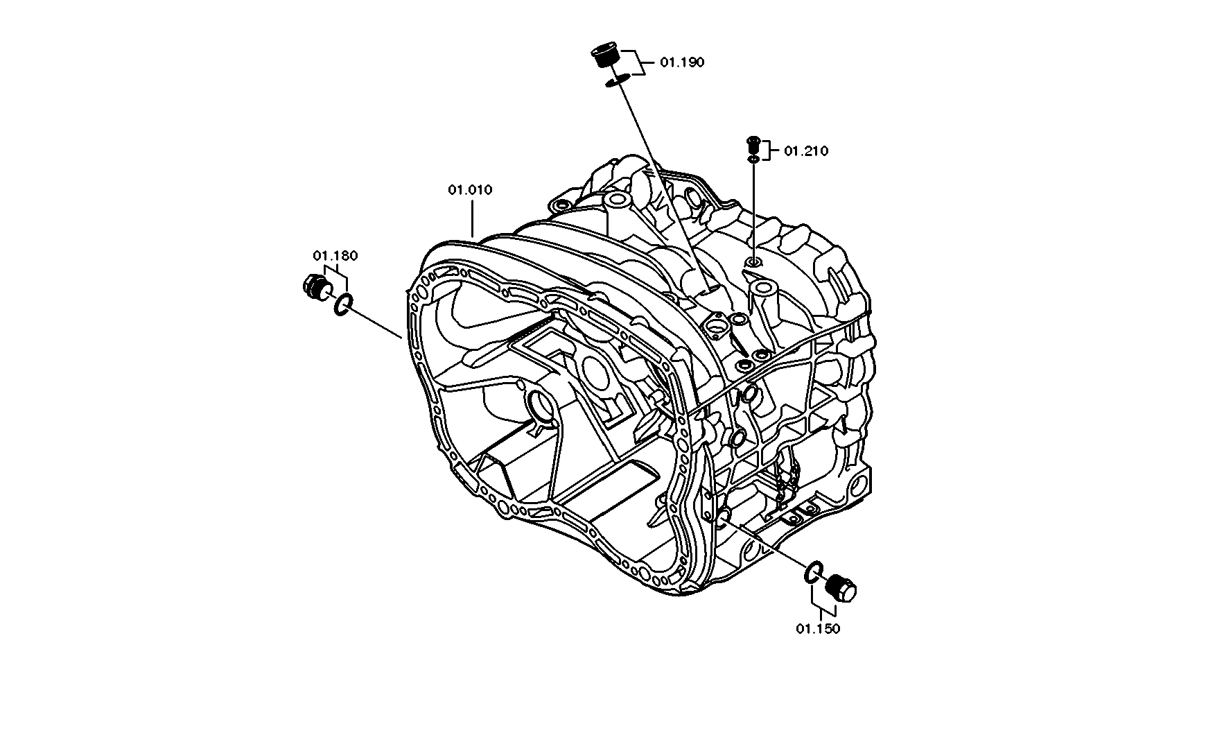 drawing for DAF 1860632 - GEARBOX HOUSING (figure 1)