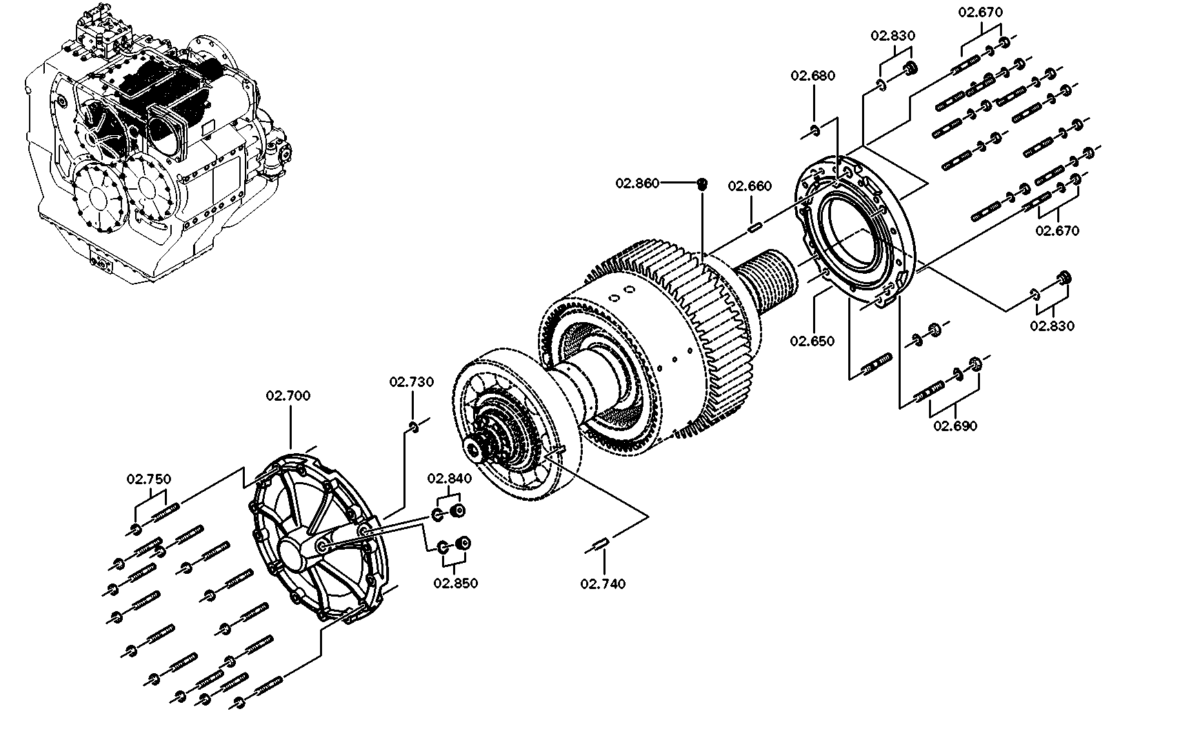 drawing for ZF 0736610075 - STUD (figure 1)