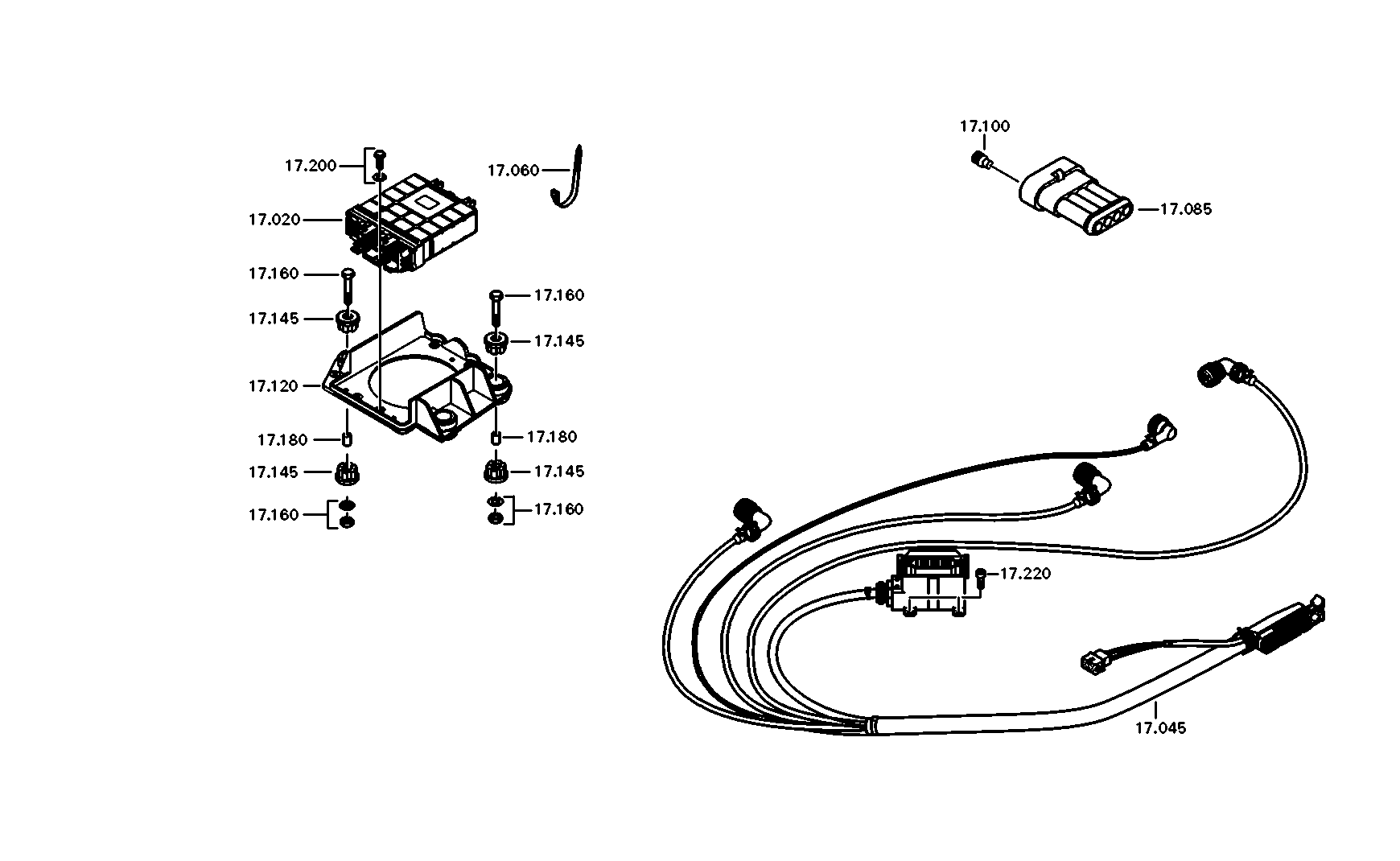 drawing for MTU, FRIEDRICHSHAFEN XP53540500005 - CABLE MARINE (figure 2)