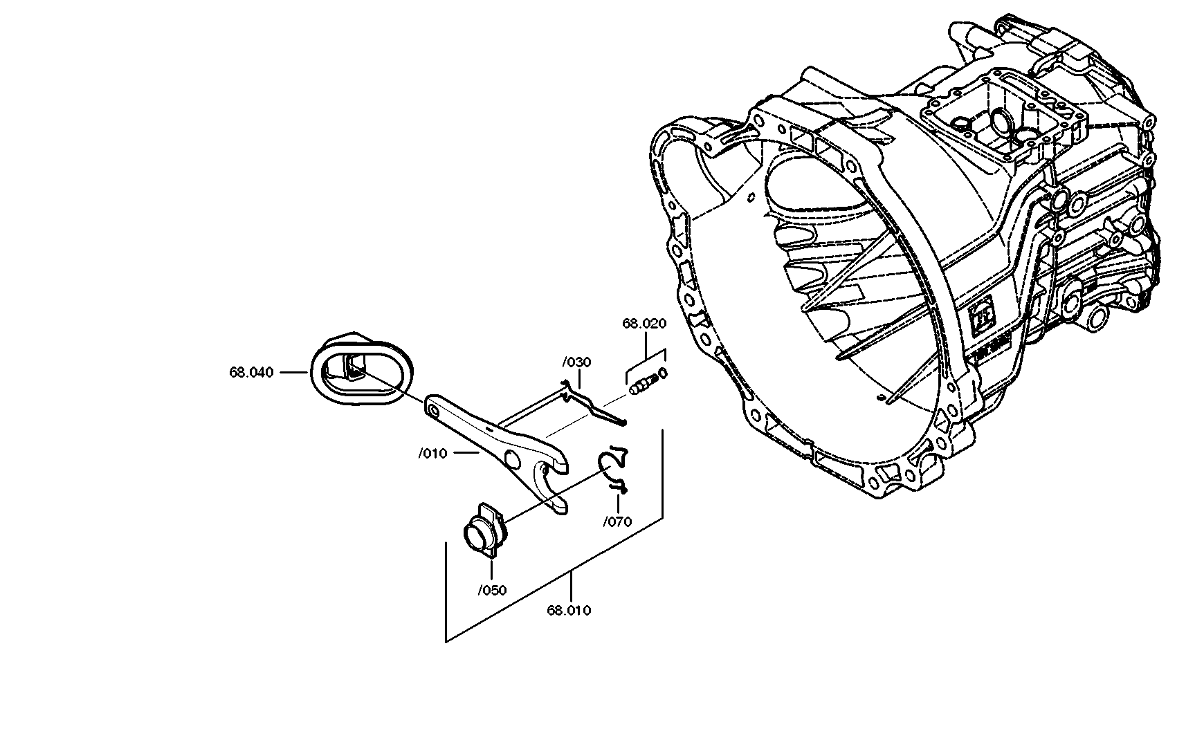 drawing for NISSAN MOTOR CO. 3051401T0A - FEDERHALTER (figure 1)