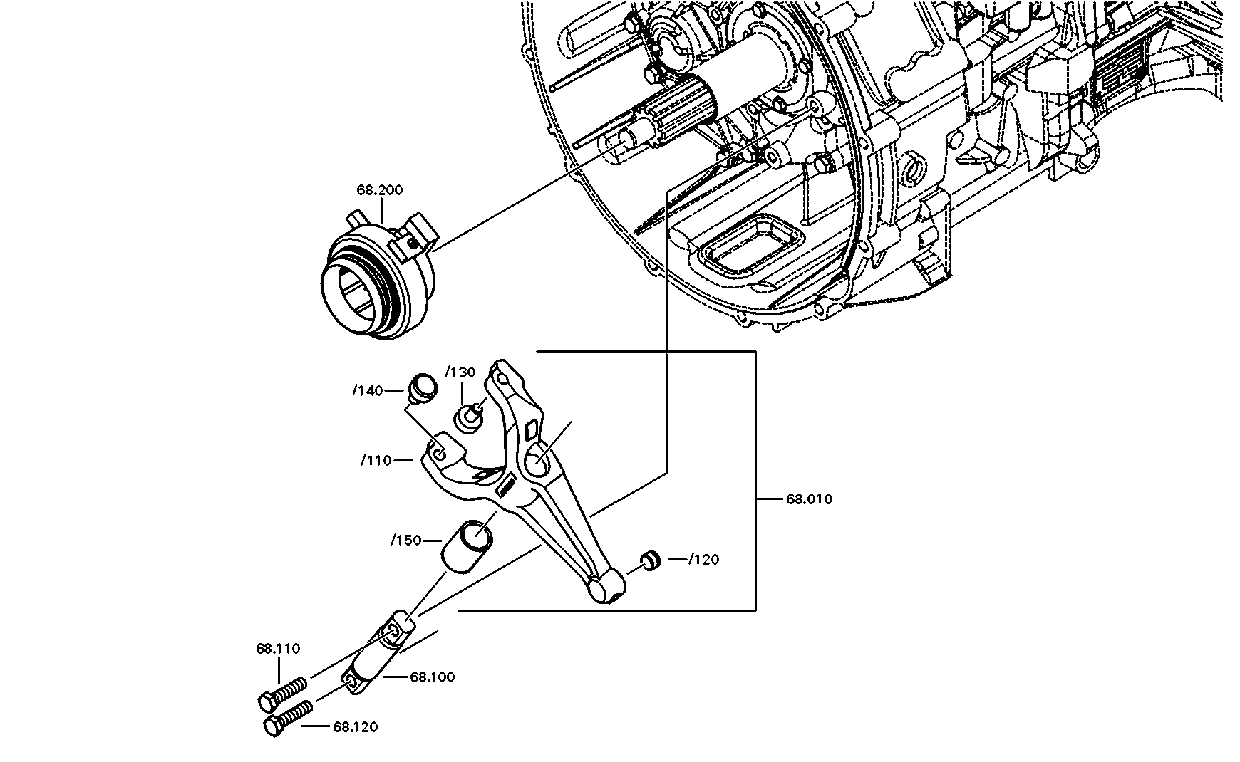 drawing for Hyundai Construction Equipment QZ1360268002 - RELEASE FORK (figure 1)