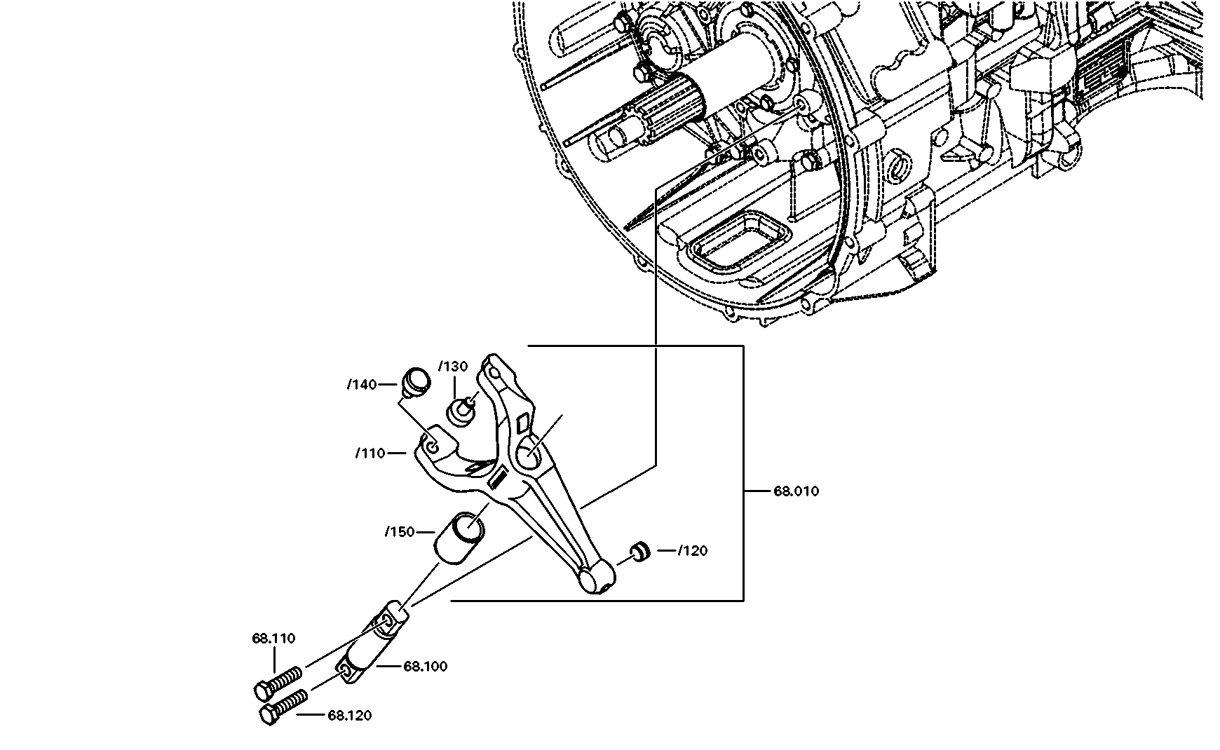 drawing for Hyundai Construction Equipment QZ1360268002 - RELEASE FORK (figure 2)