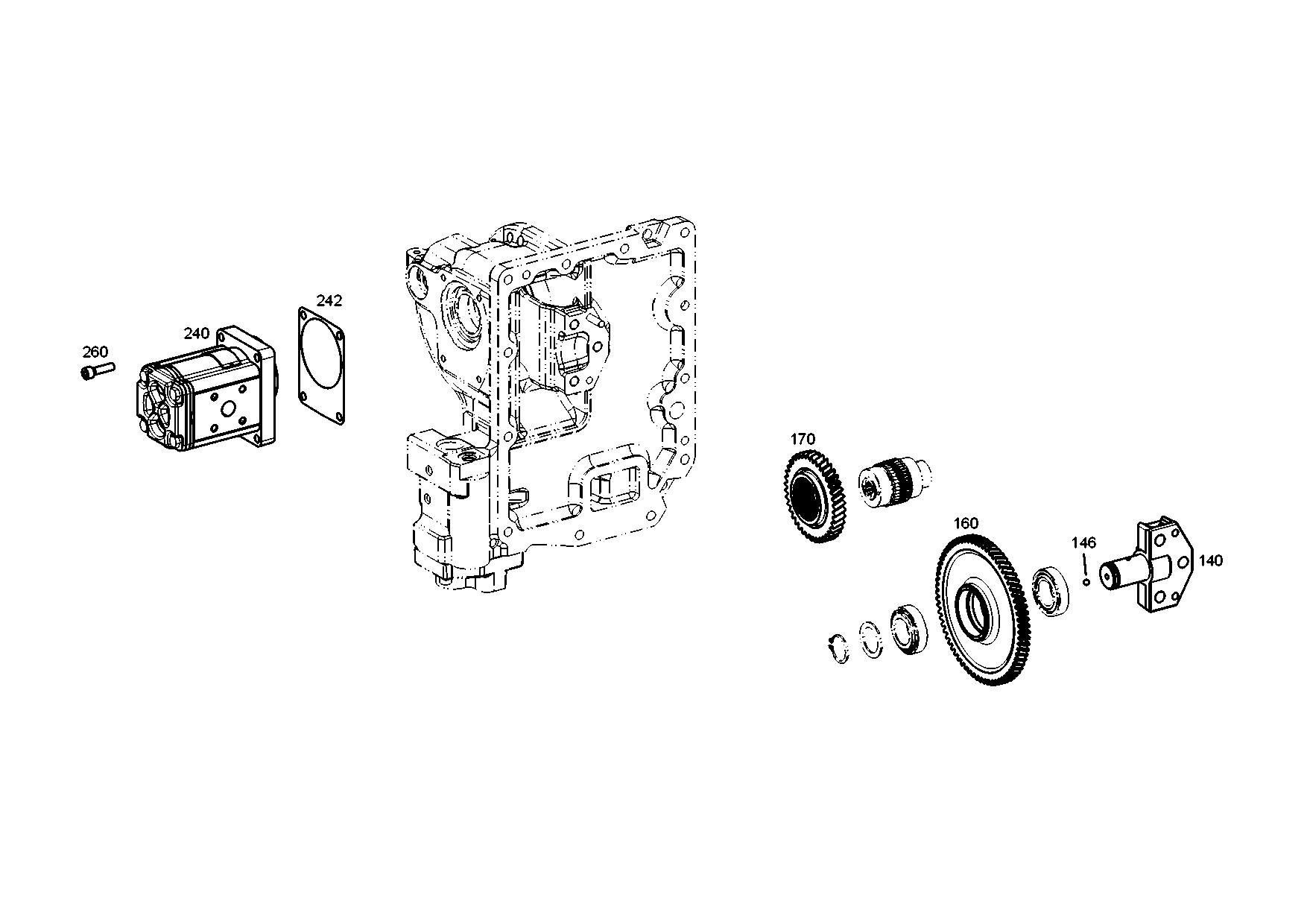 drawing for AGCO F824.100.490.100 - PUMP (figure 1)