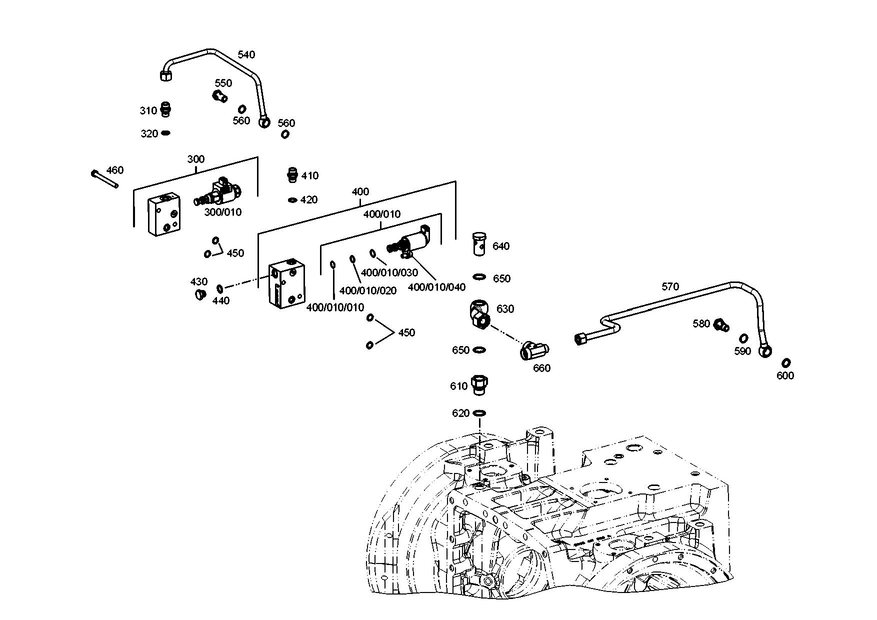 drawing for KUBOTA 3J08022161 - VALVE BLOCK (figure 5)