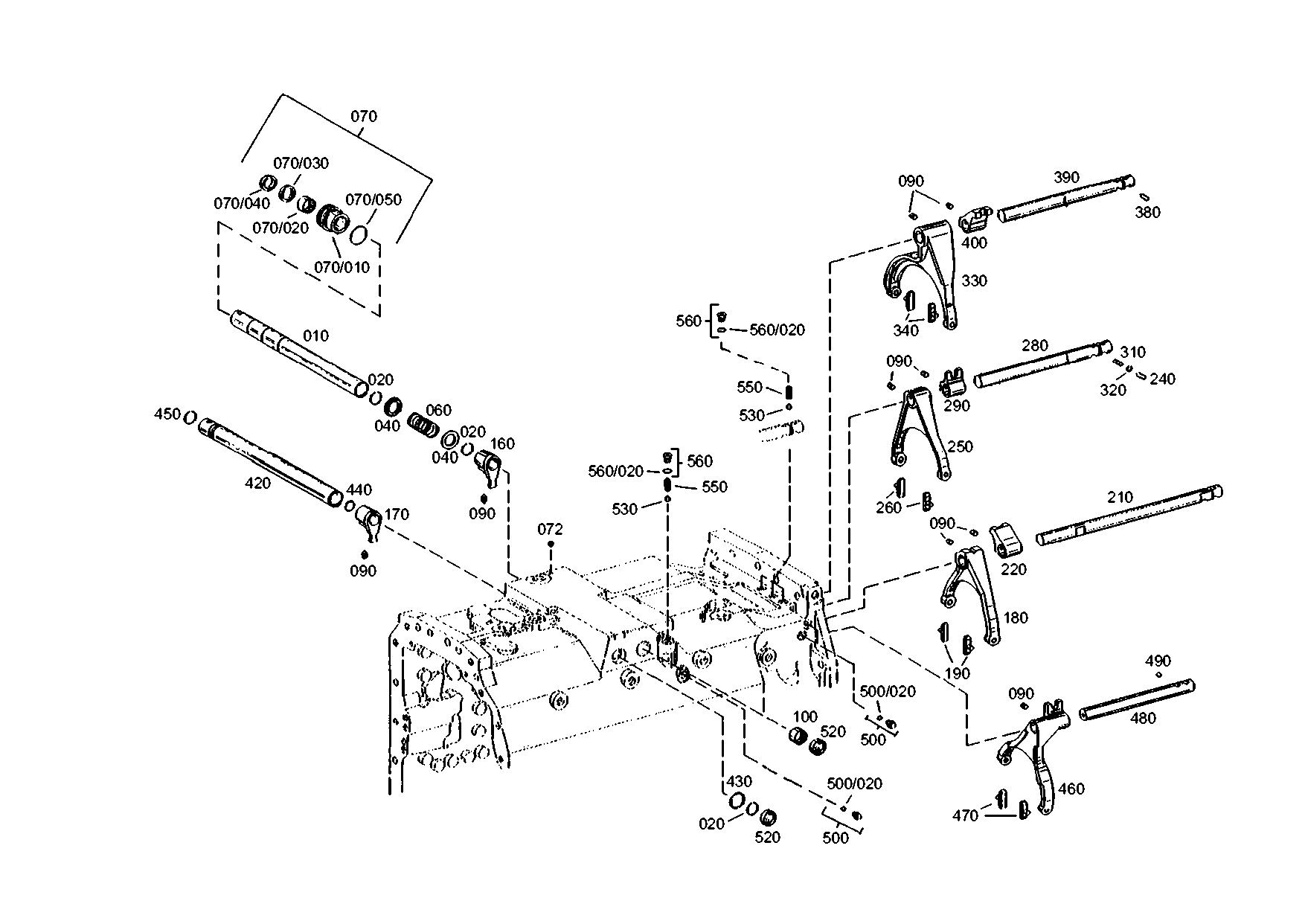 drawing for AGCO F824100090230 - GEAR SHIFT RAIL (figure 4)