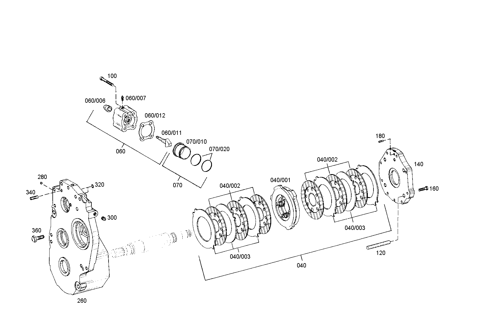 drawing for AGCO F824.100.070.080 - BRAKE CYLINDER (figure 1)