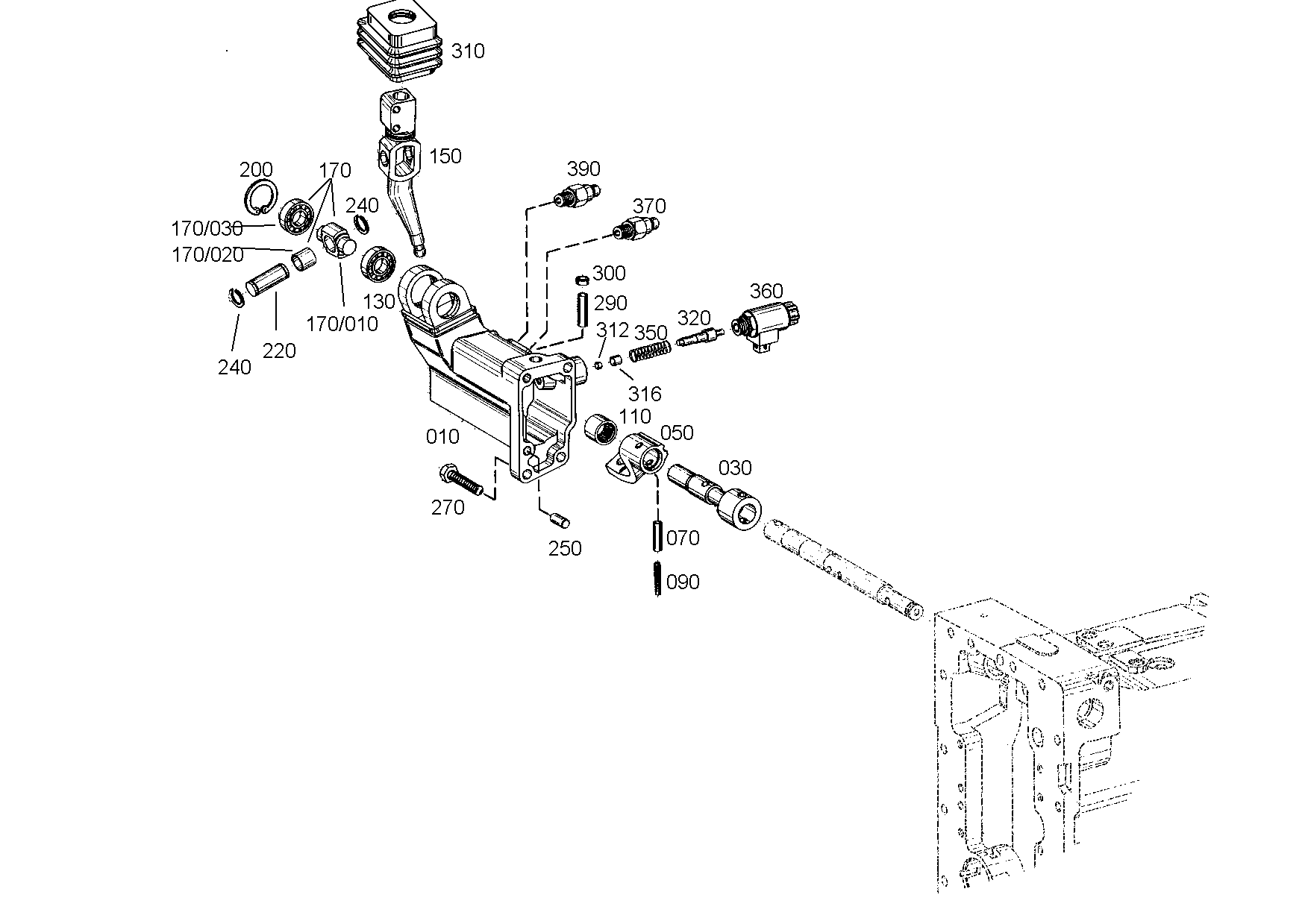 drawing for MAN 131724140 - GEARSHIFT SHAFT (figure 2)