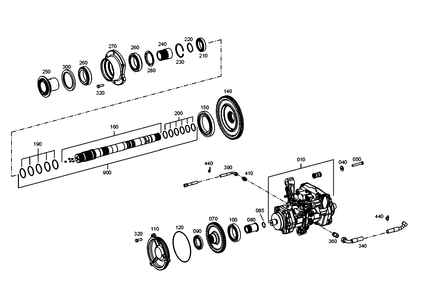 drawing for CLAAS CSE 05004210 - CENTRAL SHAFT (figure 1)