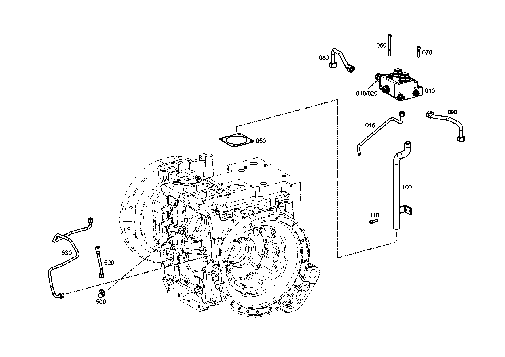 drawing for KUBOTA 3J08022231 - VALVE BLOCK (figure 1)