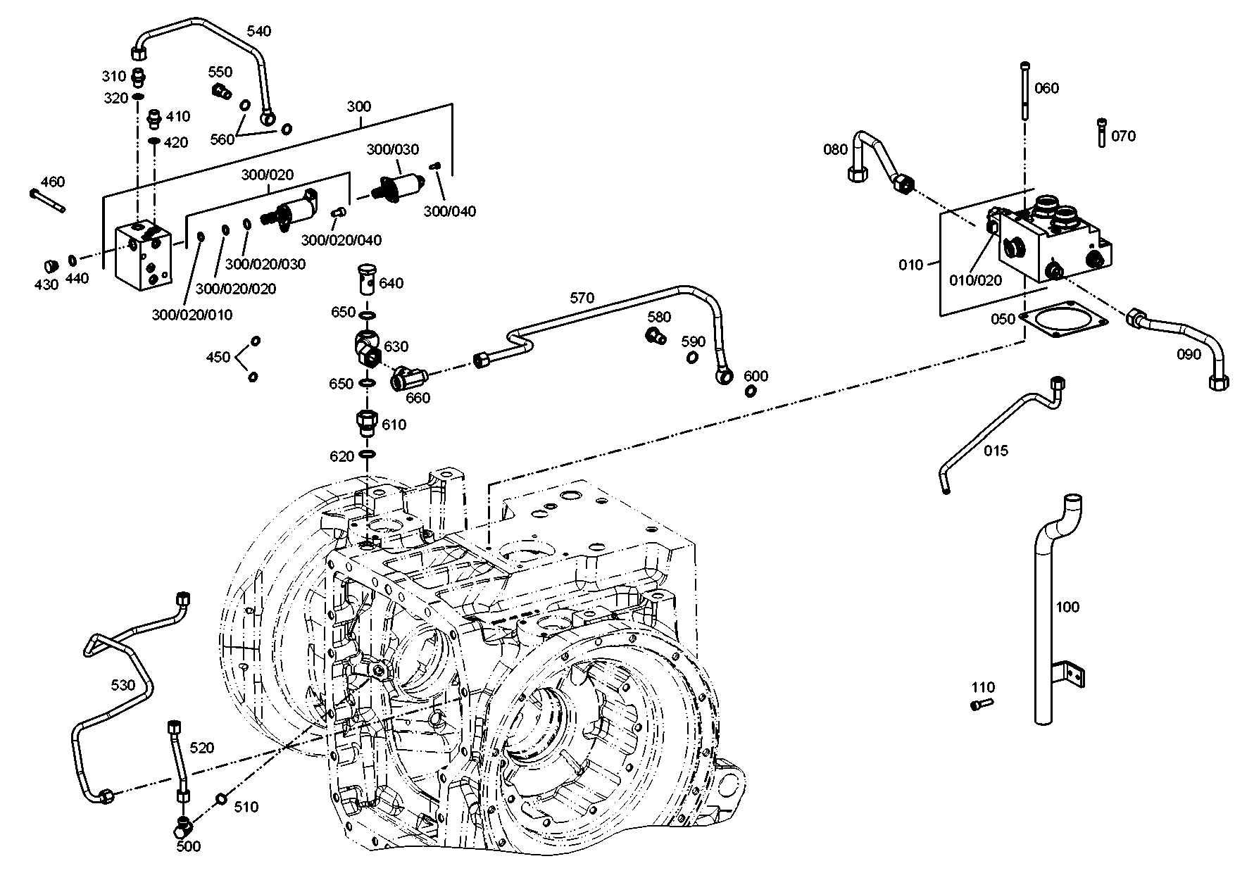 drawing for KUBOTA 3J08022231 - VALVE BLOCK (figure 3)