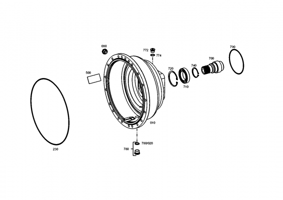 drawing for TEREX EQUIPMENT LIMITED 8000476 - RETAINING RING (figure 1)