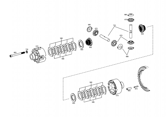 drawing for Hyundai Construction Equipment 4461371022 - DIFFERENTIAL AXLE (figure 2)