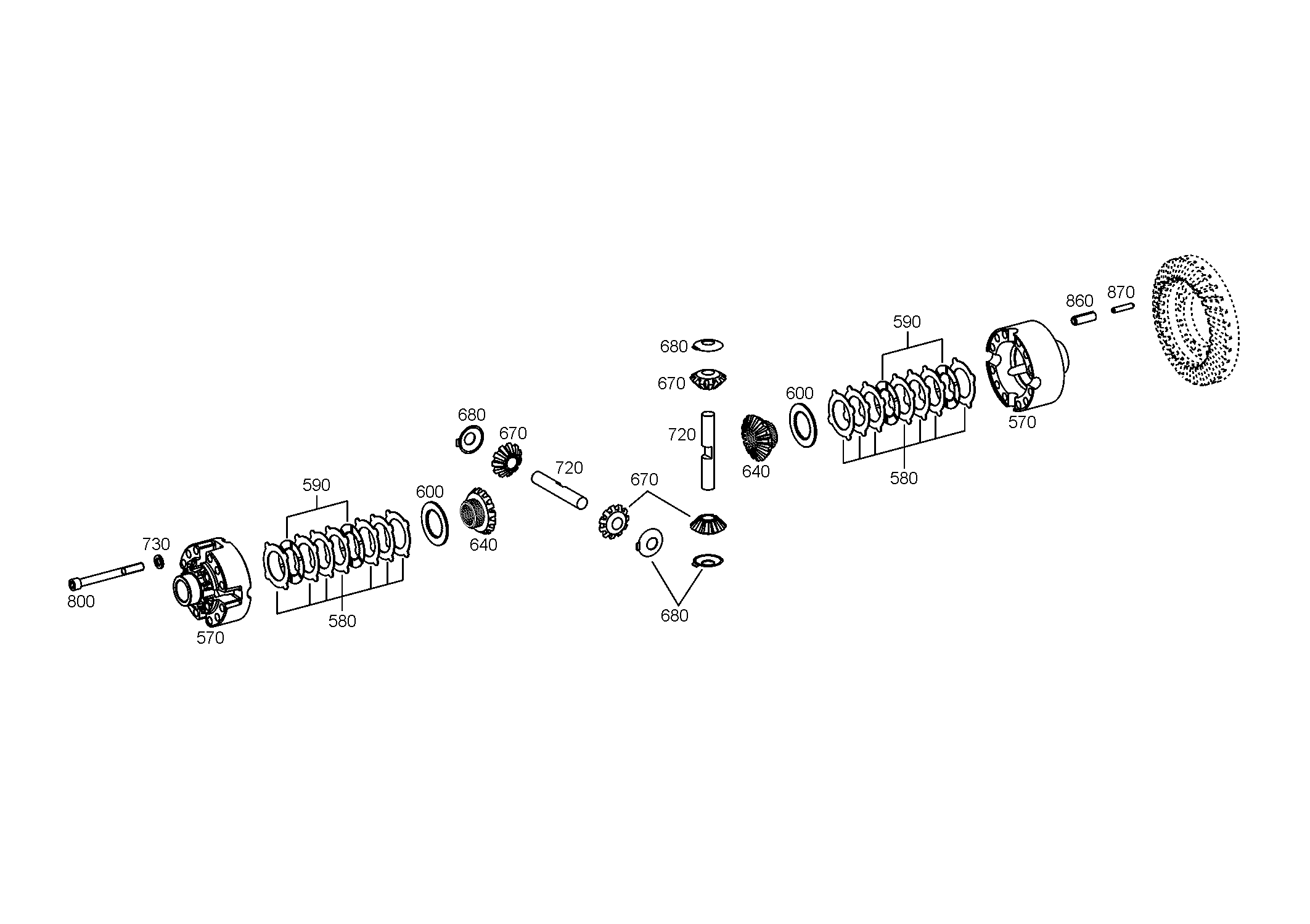 drawing for ATLAS-COPCO-DOMINE 2987404 - DIFFERENTIAL BEVEL GEAR (figure 4)