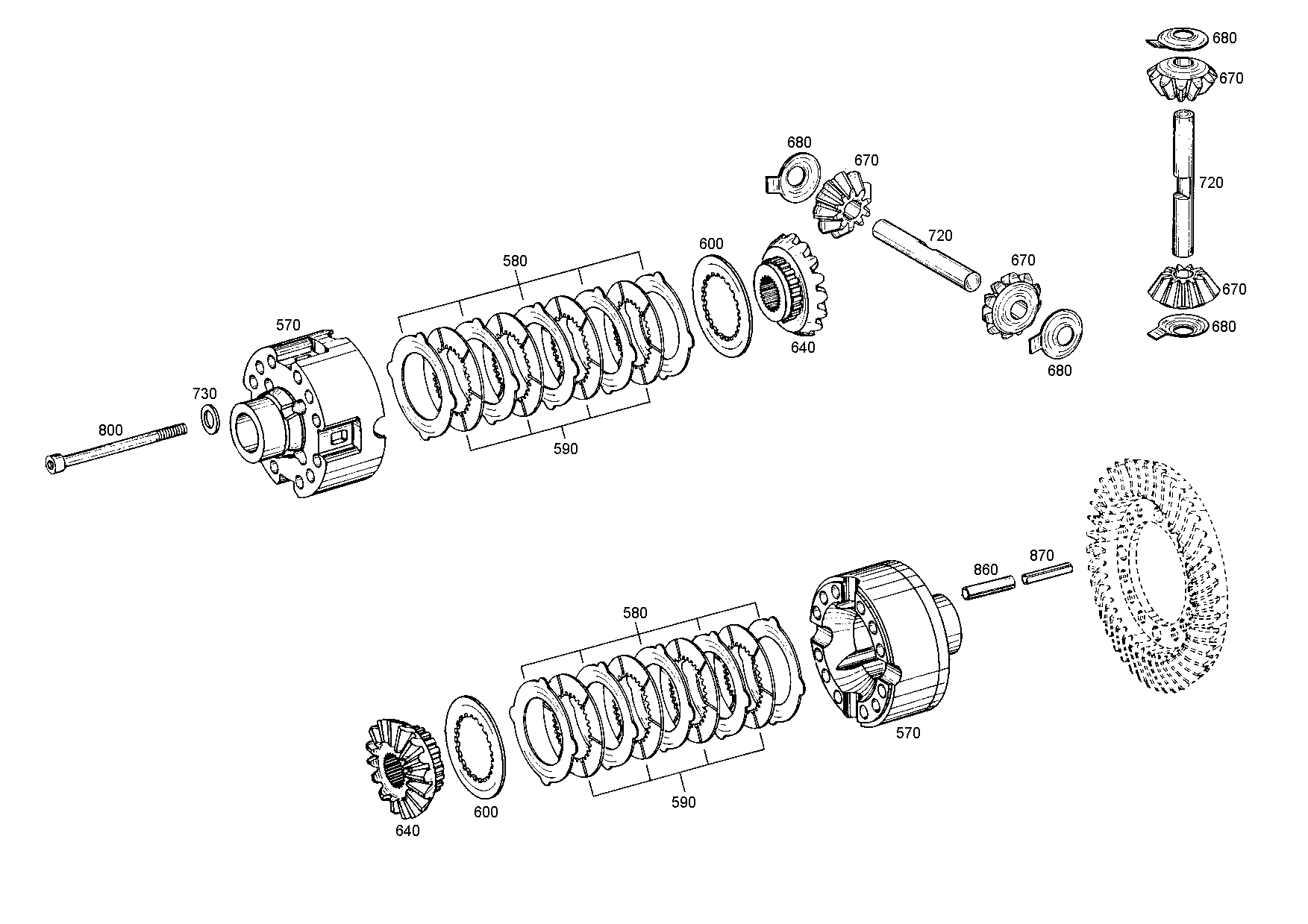 drawing for Hyundai Construction Equipment 4461371022 - DIFFERENTIAL AXLE (figure 5)