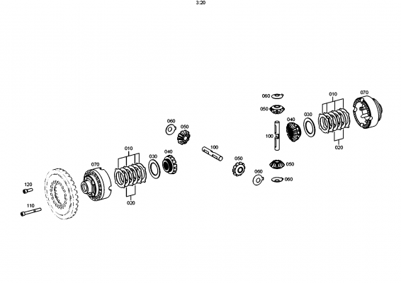 drawing for Hyundai Construction Equipment ZGAQ-04595 - DIFFERENTIAL KIT-LIMITED (figure 1)