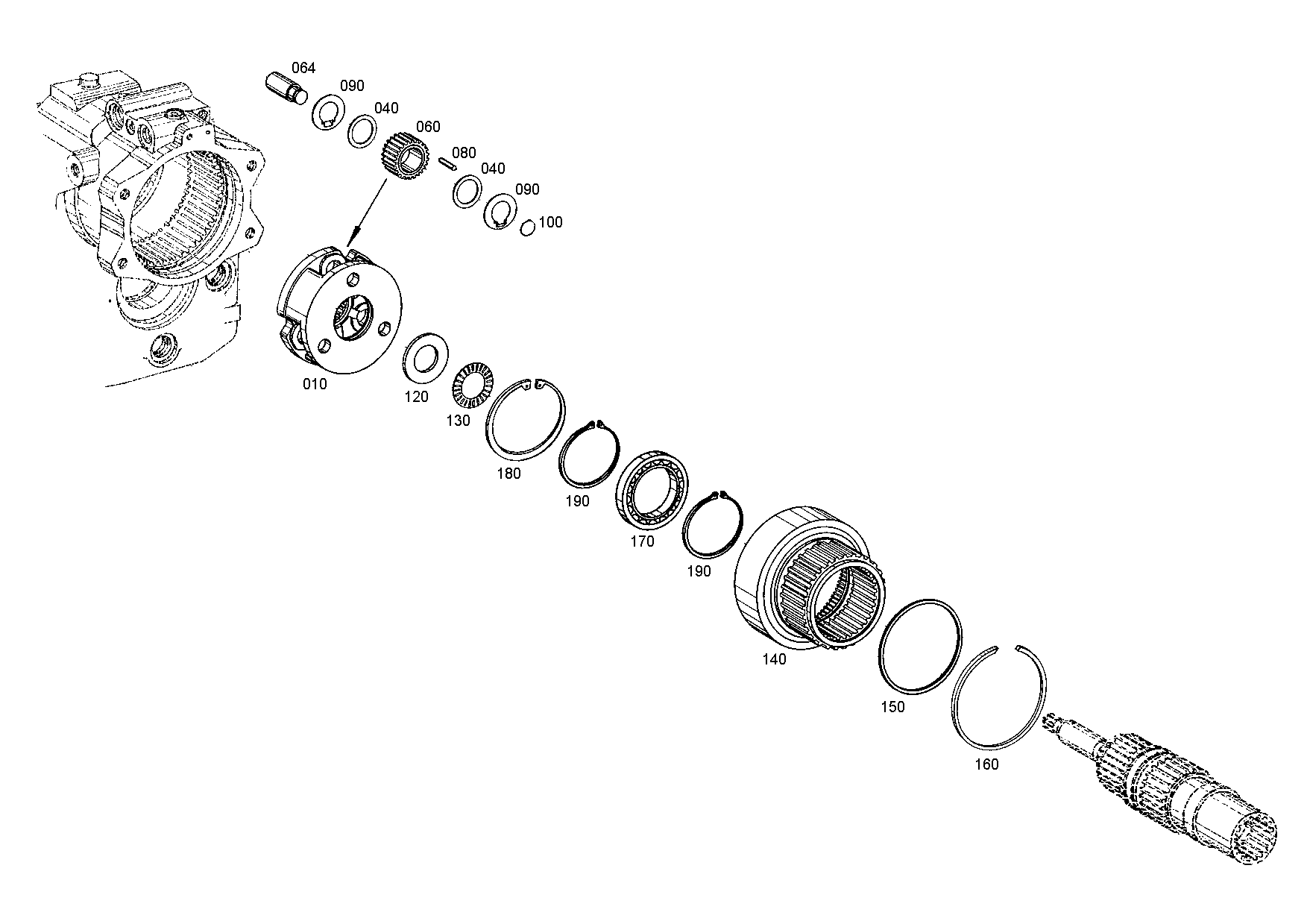 drawing for SENNEBOGEN HYDRAULIKBAGGER GMBH 083788 - AXIAL NEEDLE CAGE (figure 2)