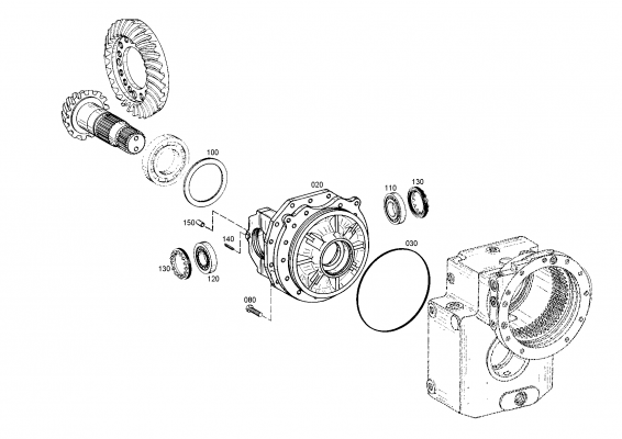 drawing for DOOSAN 4143 237 009 - AXLE DR.HOUSING (figure 1)
