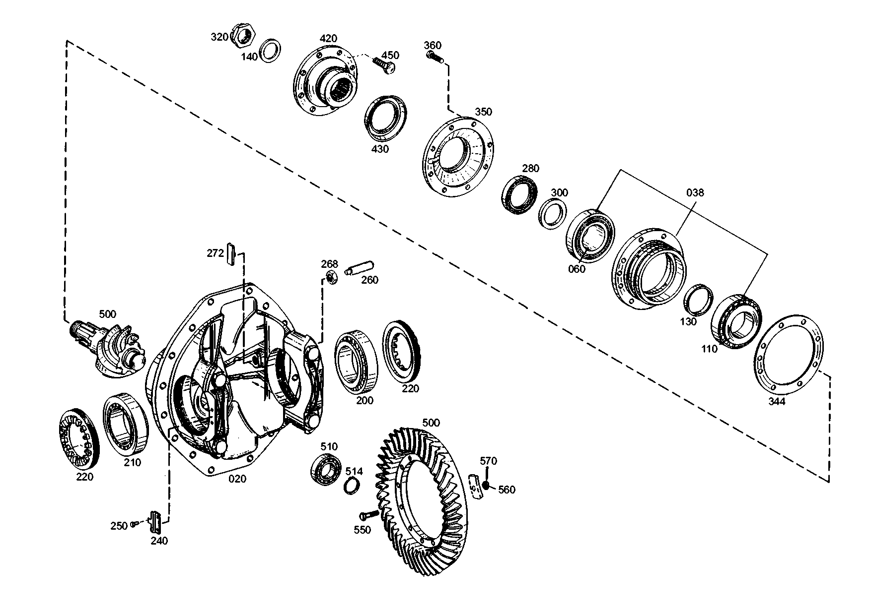 drawing for JOHN DEERE T198016 - BEARING BUSH (figure 1)