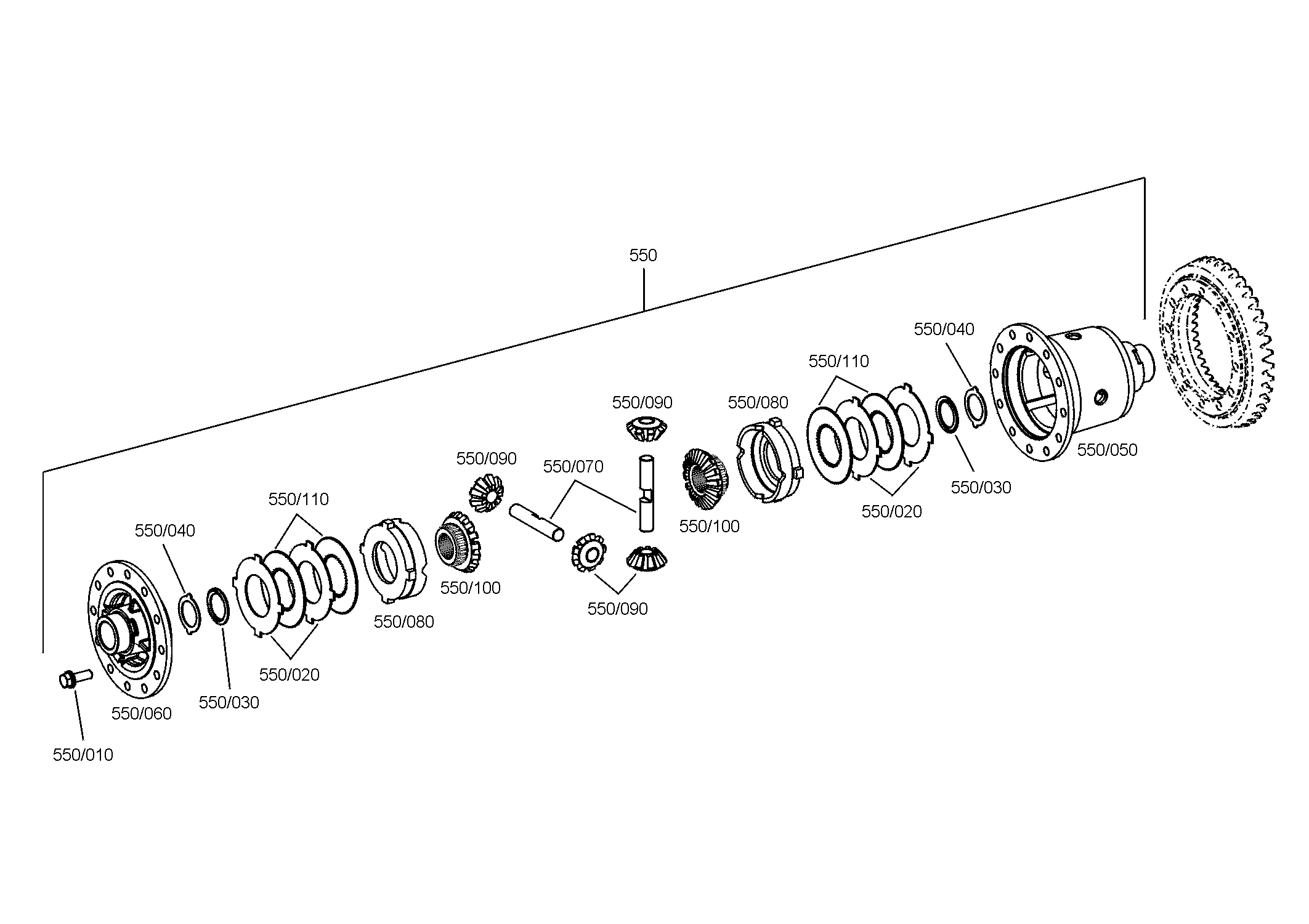 drawing for JCB 550/40032 - ADJUSTING NUT (figure 2)