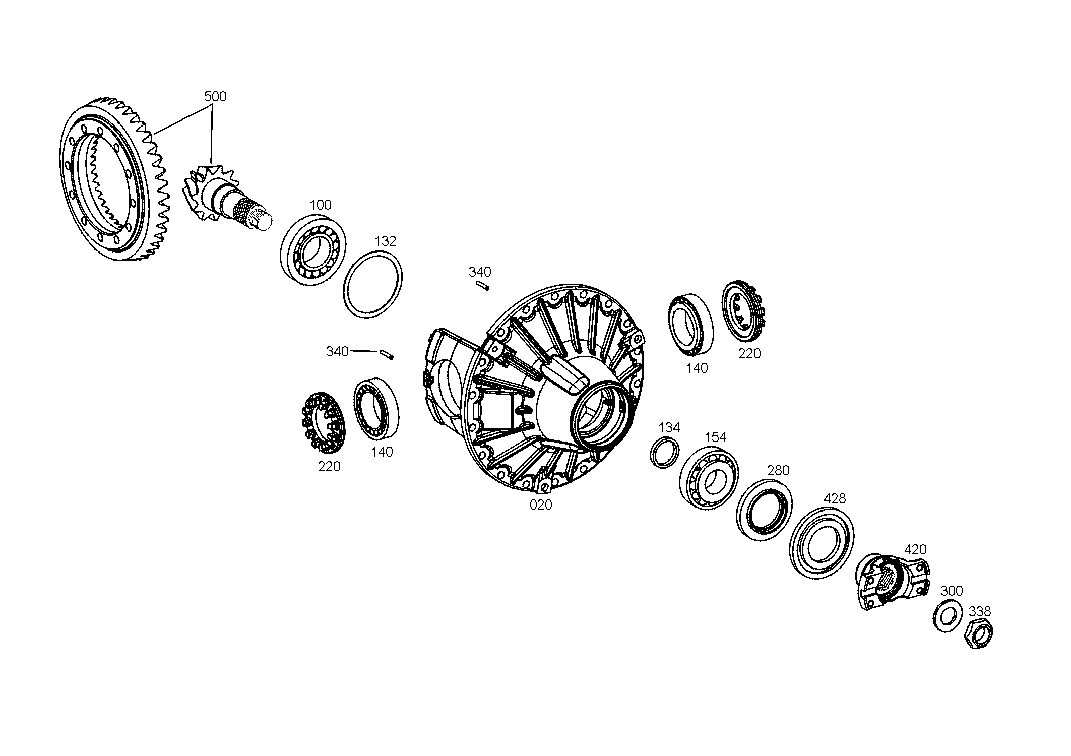 drawing for LIEBHERR GMBH 7624121 - BEVEL GEAR SET (figure 1)