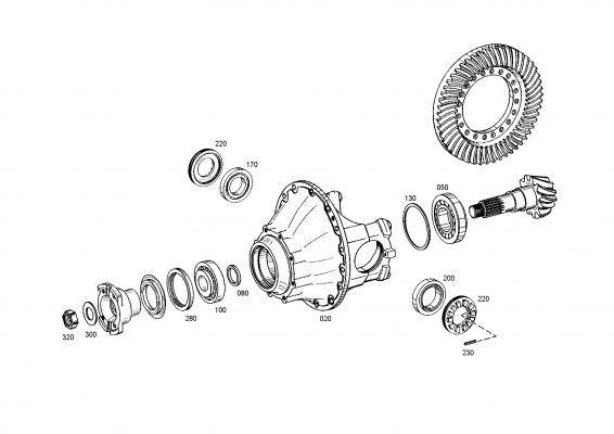 drawing for LIEBHERR GMBH 7012345 - AXLE DRIVE HOUSING (figure 1)