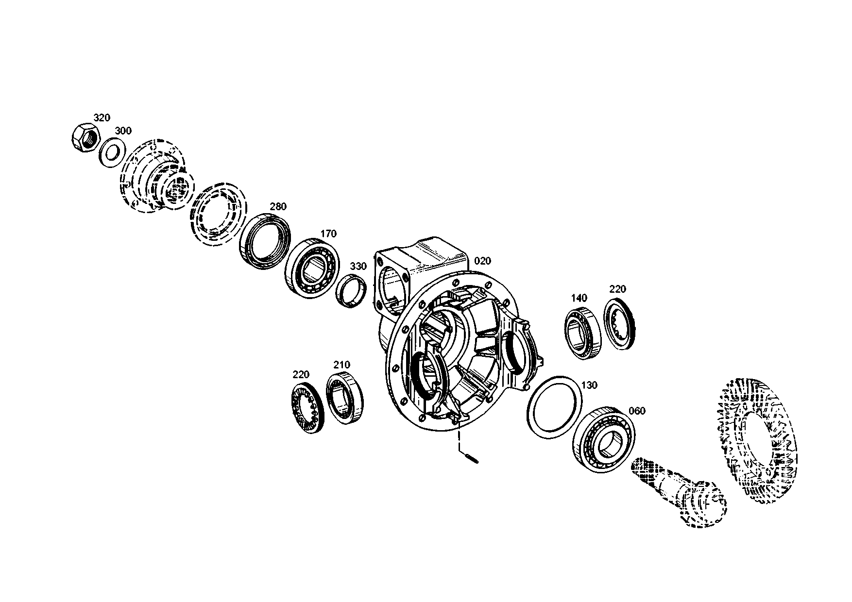 drawing for AGCO 020586R1 - TAPERED ROLLER BEARING (figure 1)