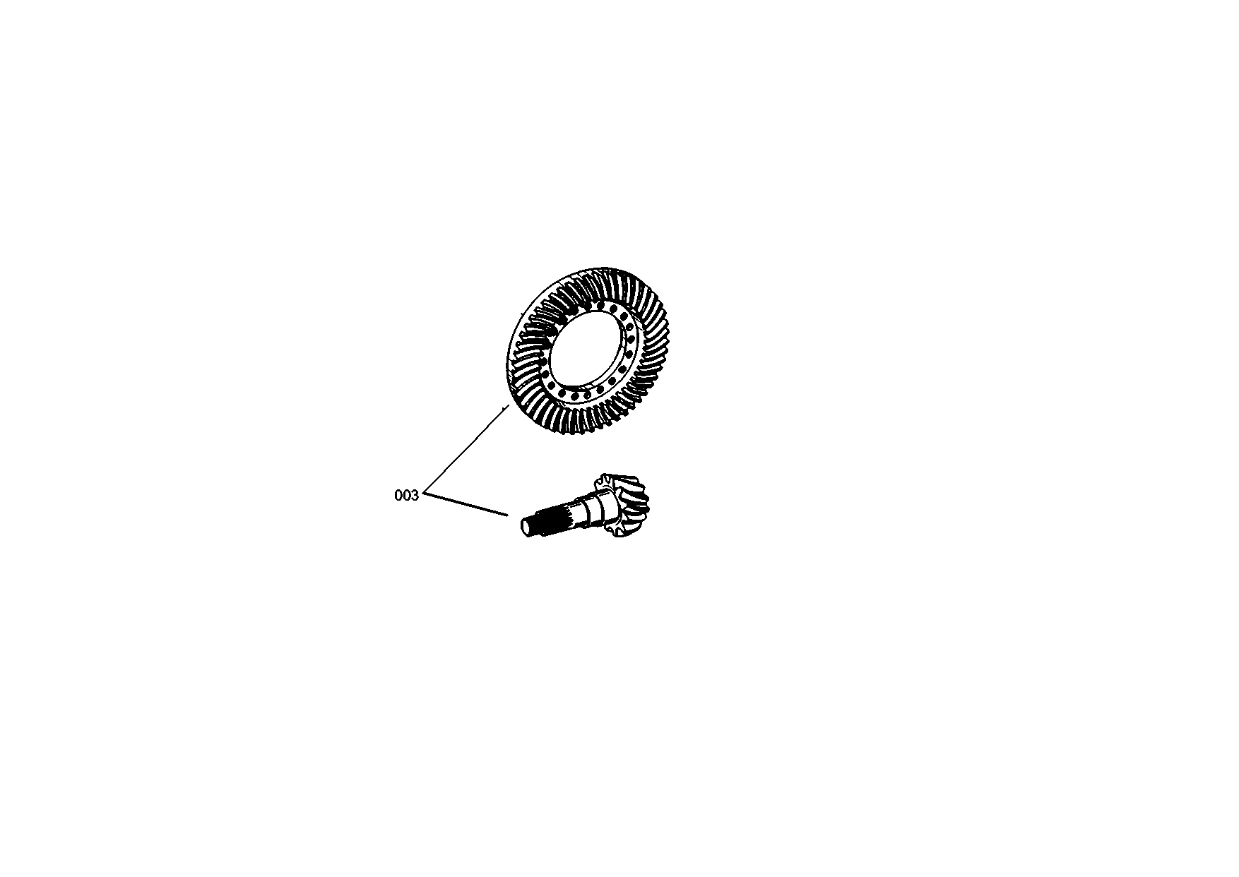 drawing for LIEBHERR GMBH 7623677 - BEVEL GEAR SET (figure 1)