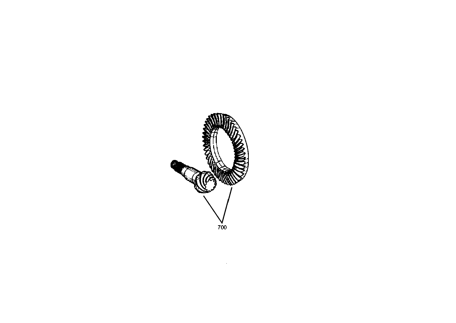 drawing for JOHN DEERE T216109 - BEVEL GEAR SET (figure 1)