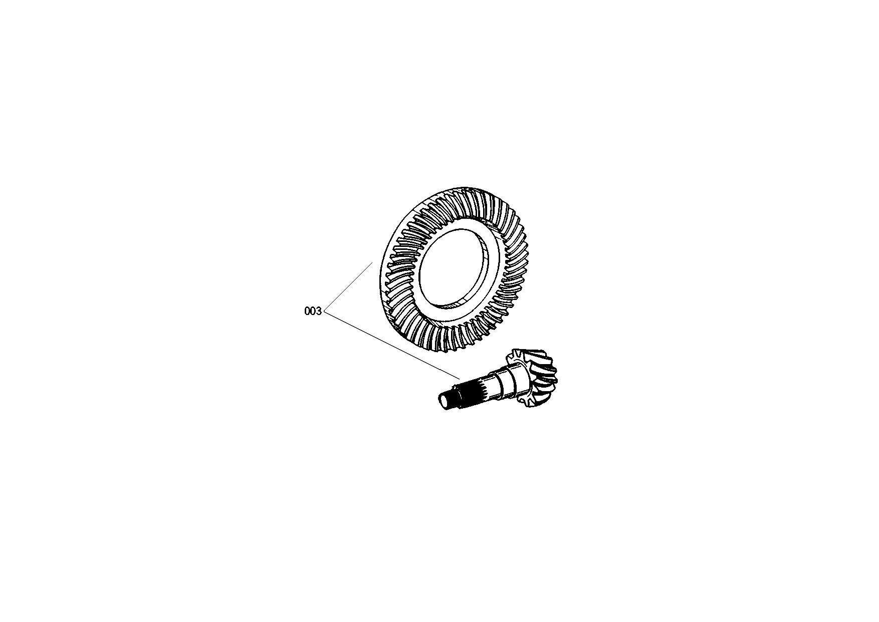 drawing for JOHN DEERE TTZF200275 - BEVEL GEAR SET (figure 1)