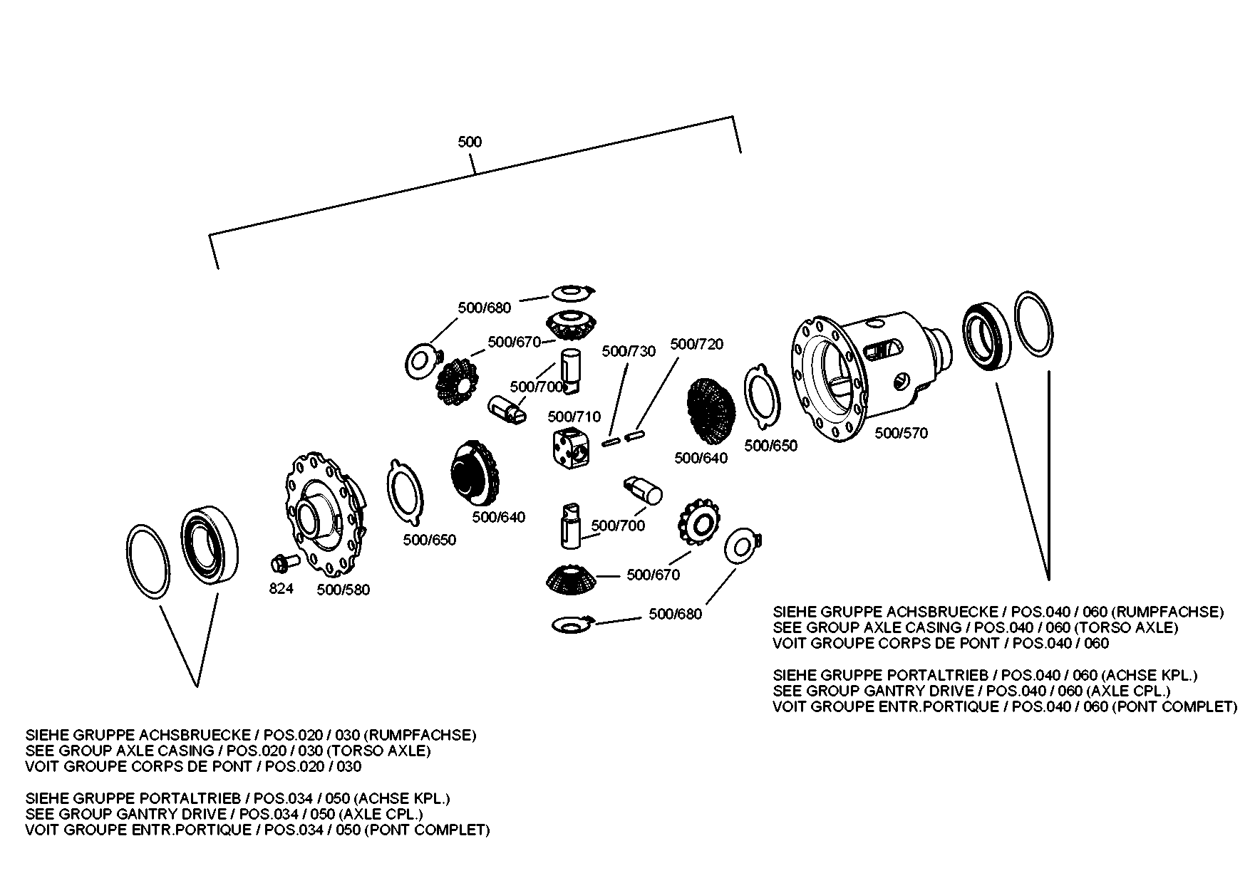 drawing for EVOBUS A0003500222 - DIFFERENTIAL (figure 2)