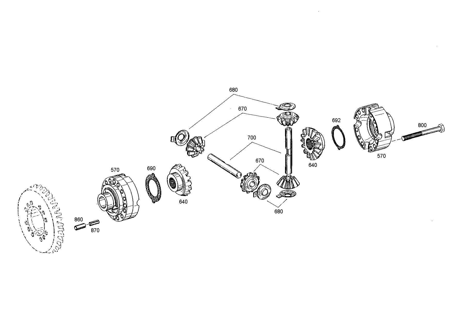 drawing for BELL-SUEDAFRIKA T159348 - AXLE BEVEL GEAR (figure 1)